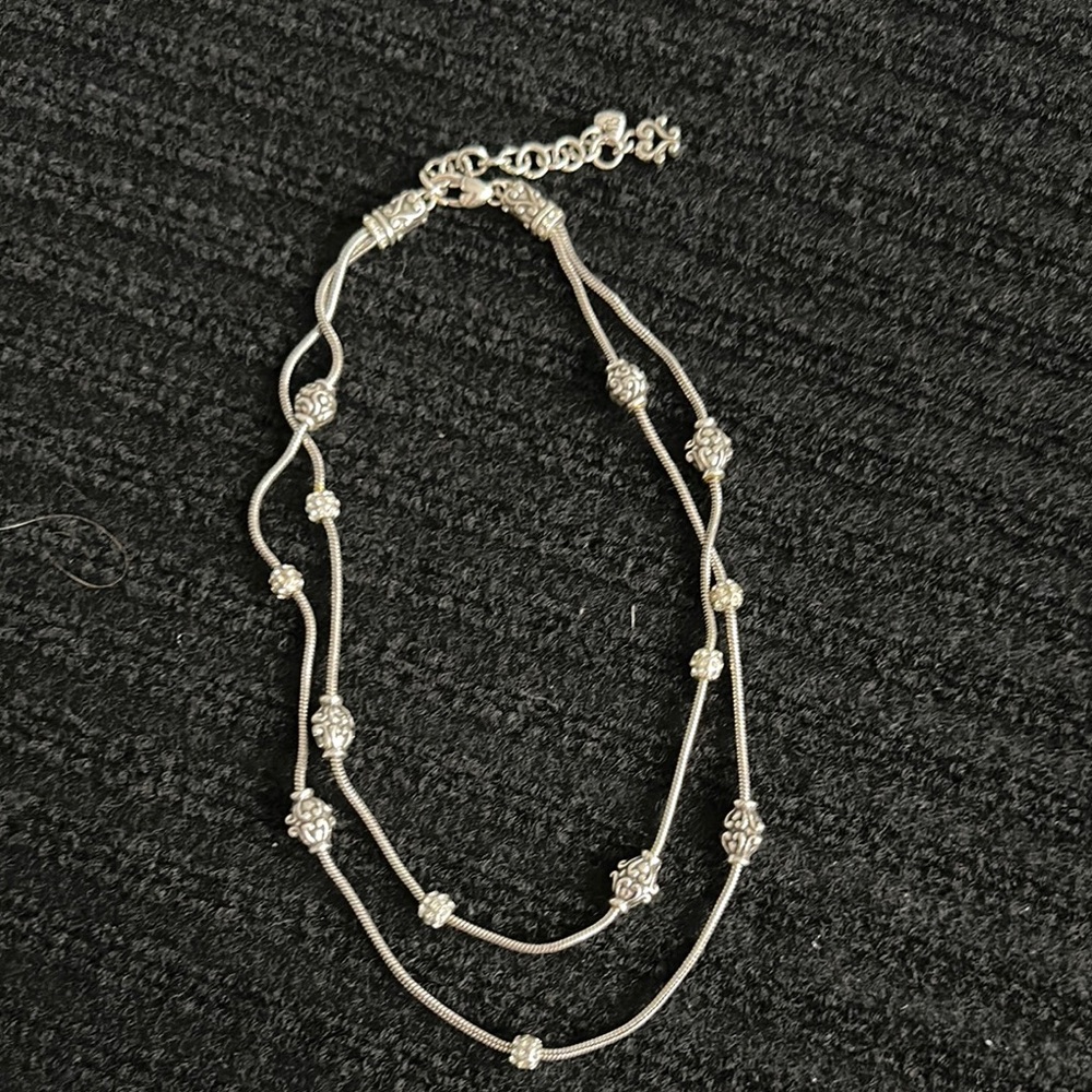 Brighton Silver-Tone Double Strand Beaded Necklace